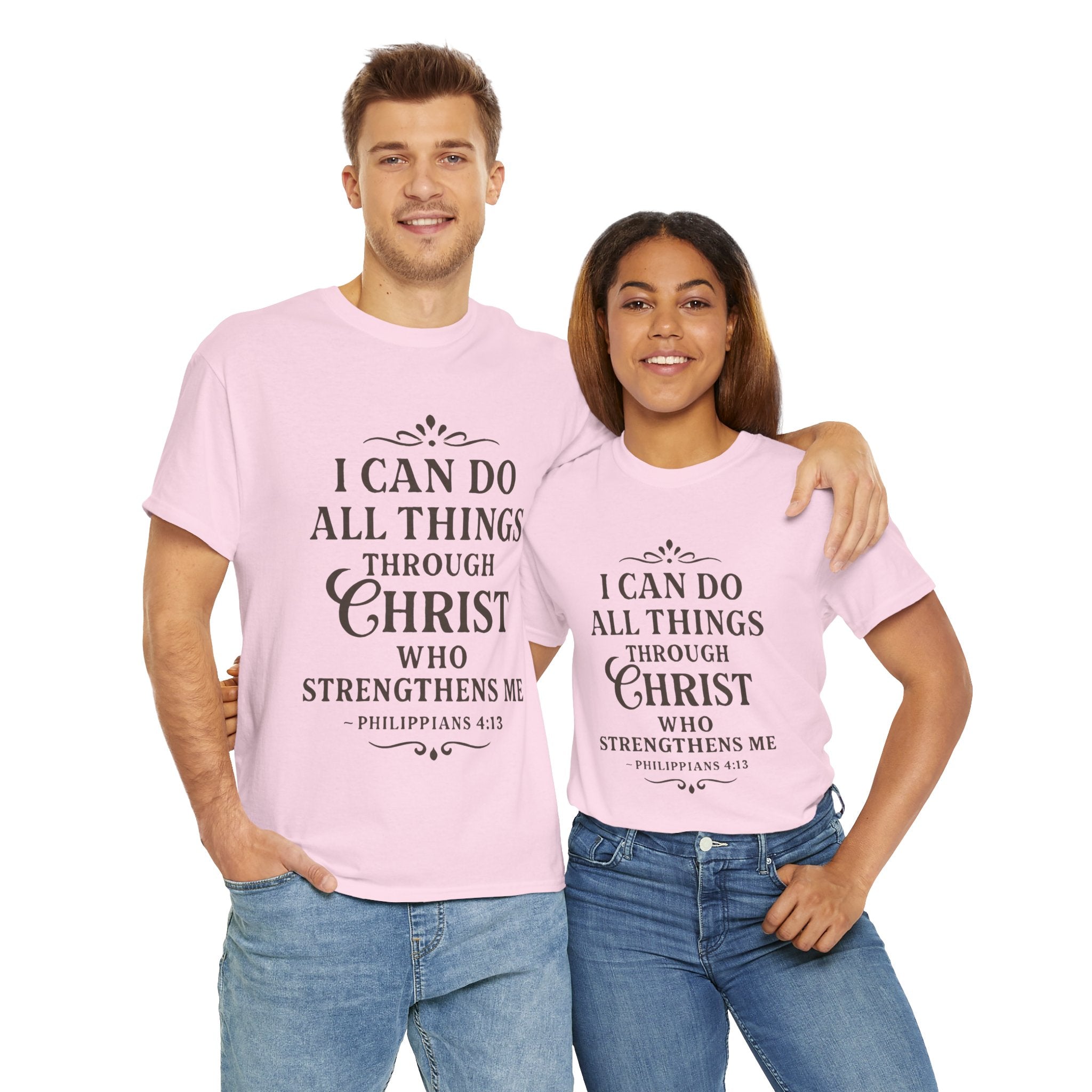I can do all things through Christ who strengthens me. — Philippians 4:13 | Unisex Heavy Cotton T-Shirt