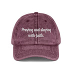 Praying and slaying with faith. | Vintage Embroidered Cap