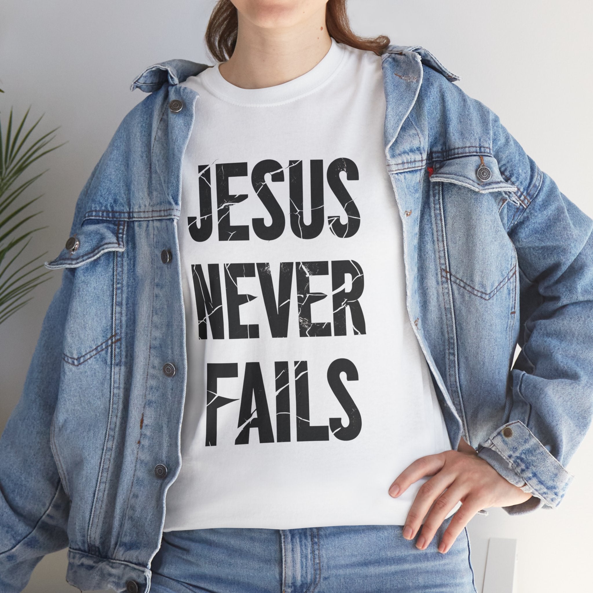 Jesus Never Fails | Unisex Heavy Cotton Tee