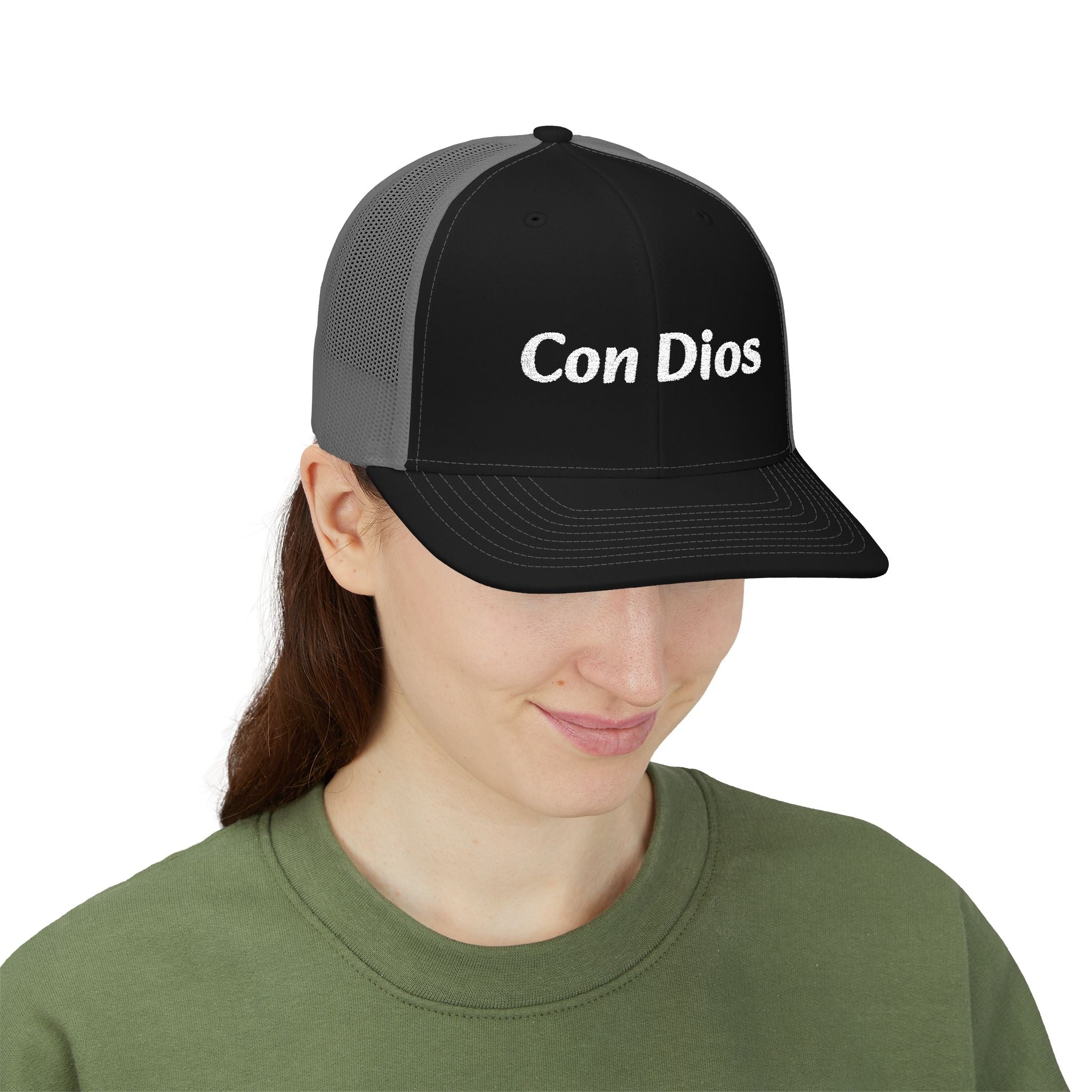 Con Dios | Embroidered Snapback Trucker Cap