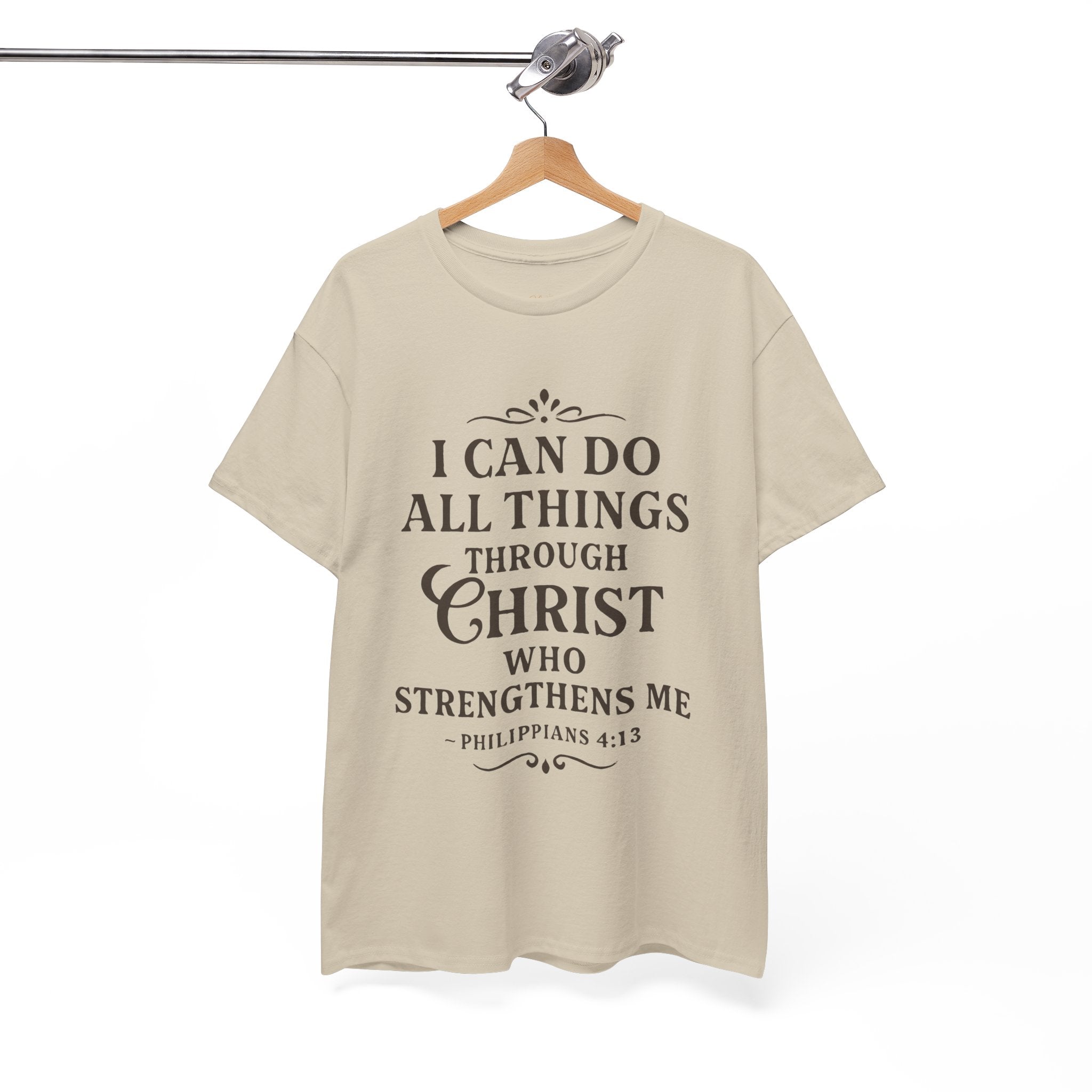 I can do all things through Christ who strengthens me. — Philippians 4:13 | Unisex Heavy Cotton T-Shirt