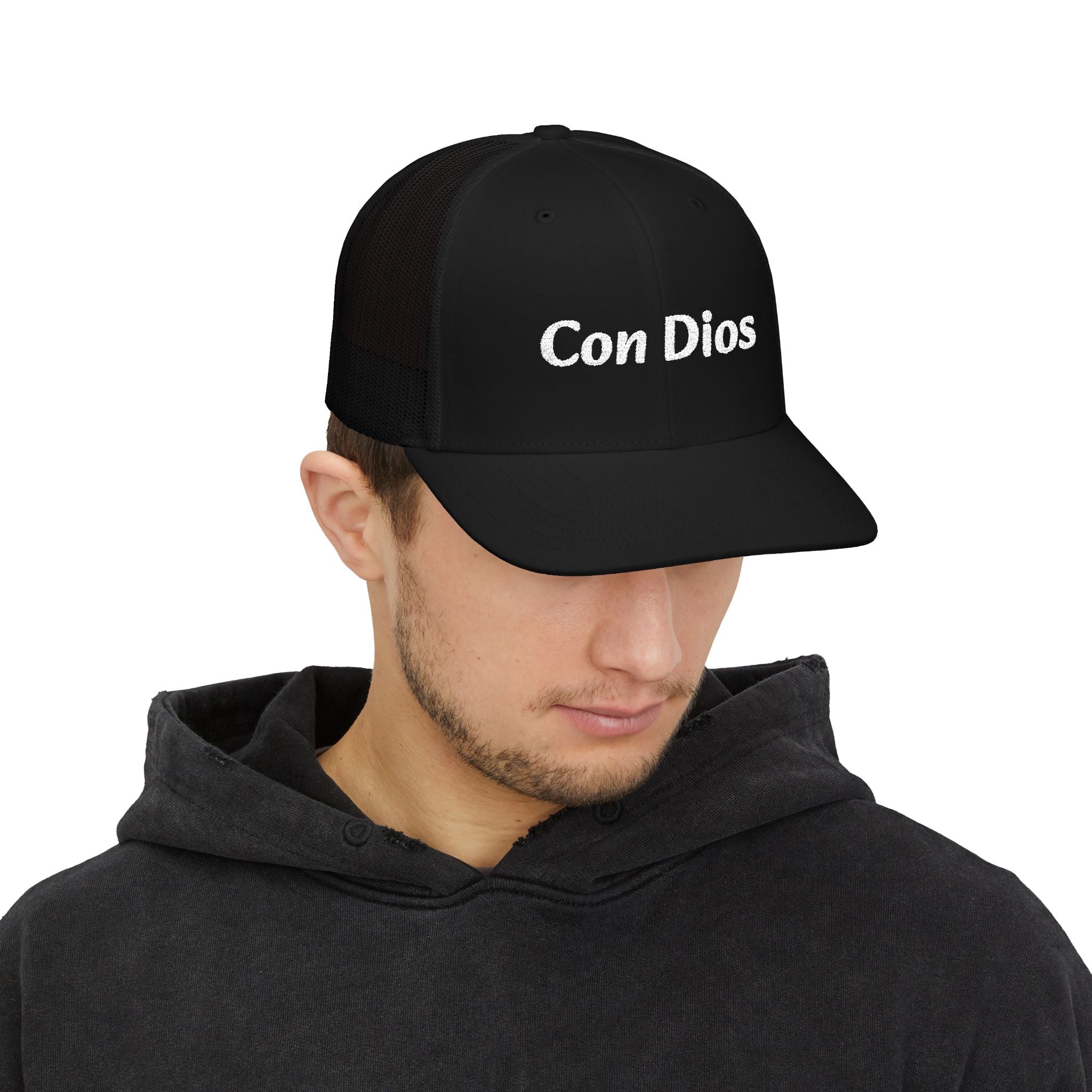 Con Dios | Embroidered Snapback Trucker Cap
