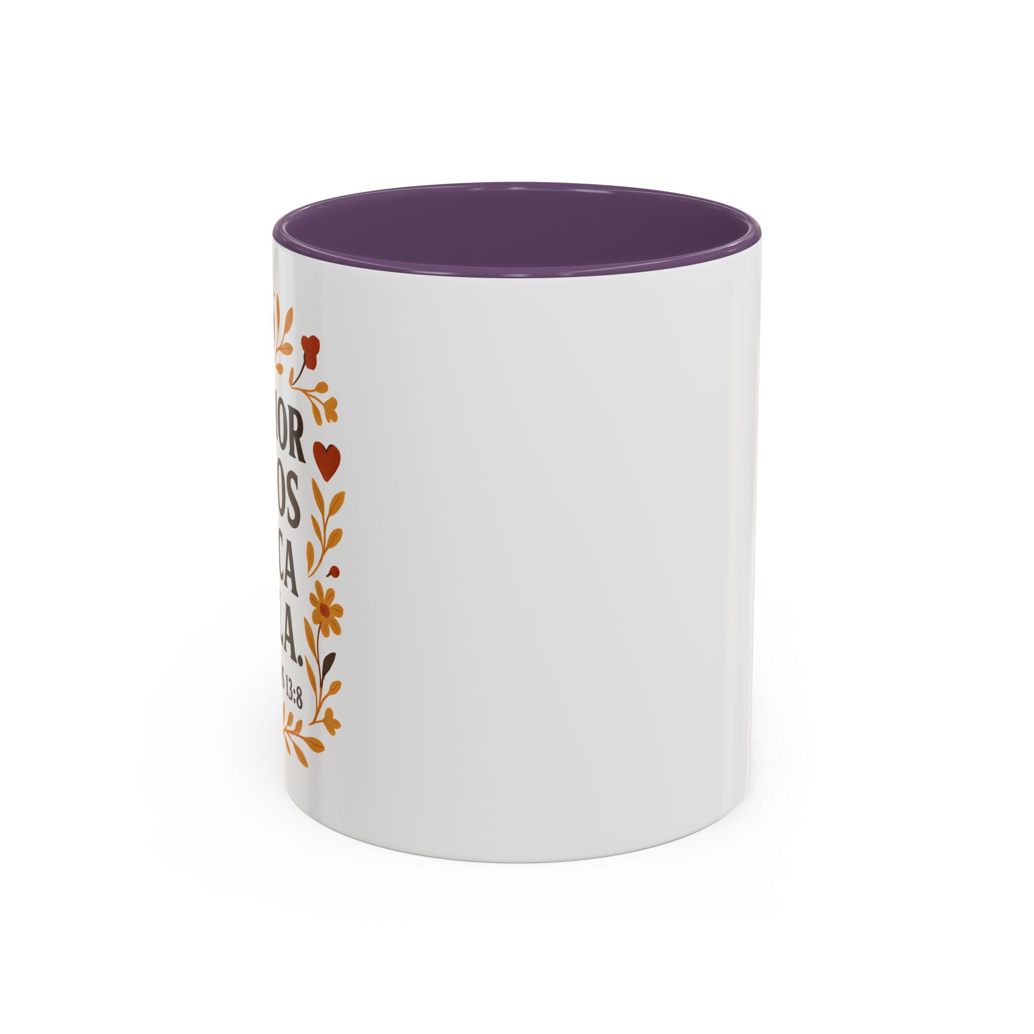 El amor de Dios nunca falla. — 1 Corintios 13:8 | Accent Coffee Mug