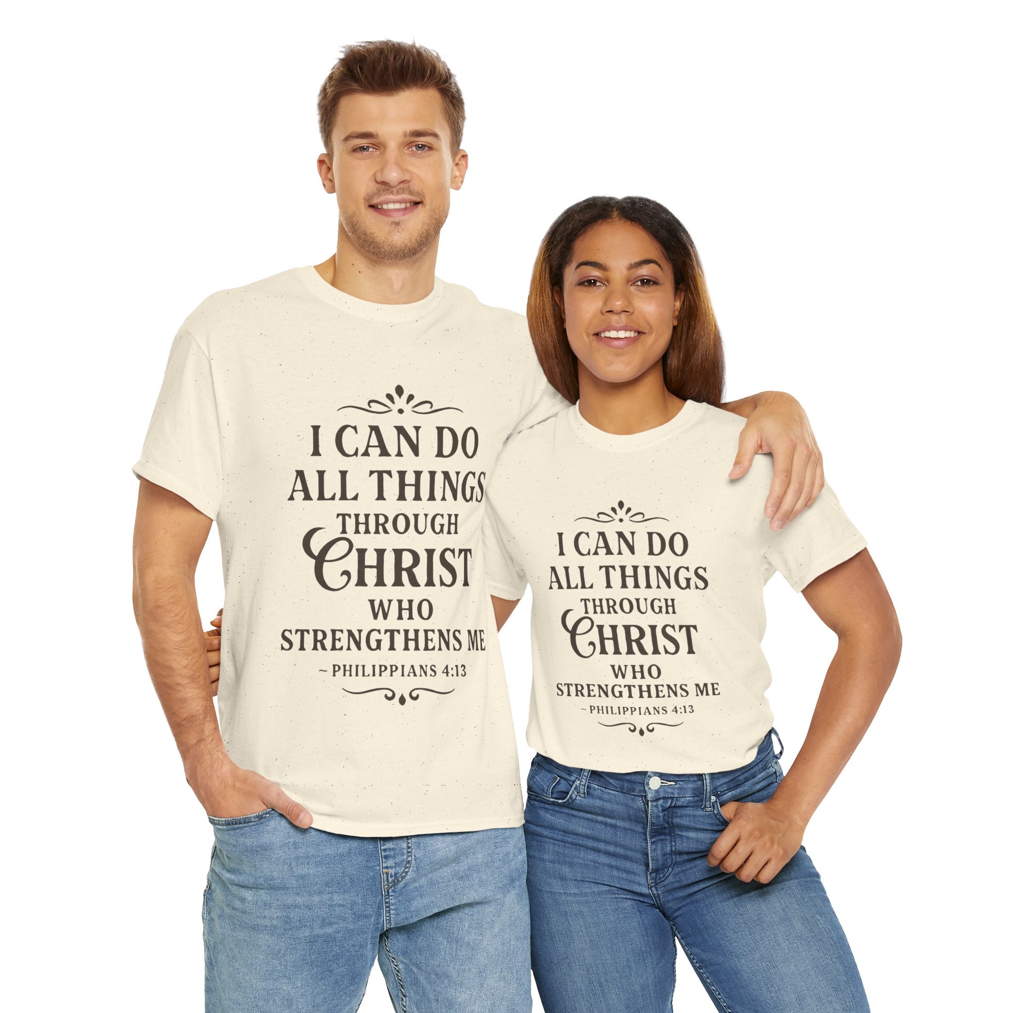 I can do all things through Christ who strengthens me. — Philippians 4:13 | Unisex Heavy Cotton T-Shirt