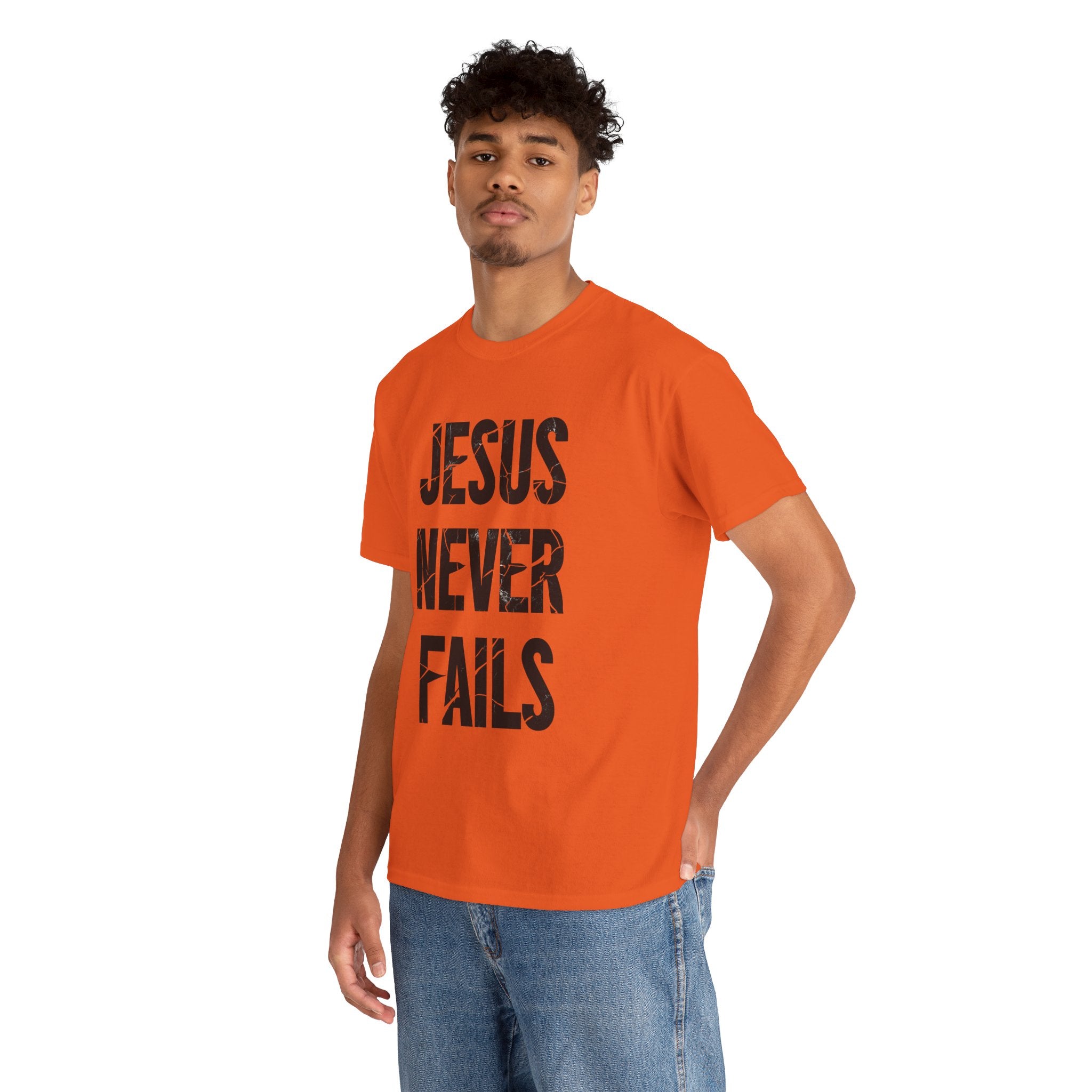 Jesus Never Fails | Unisex Heavy Cotton Tee