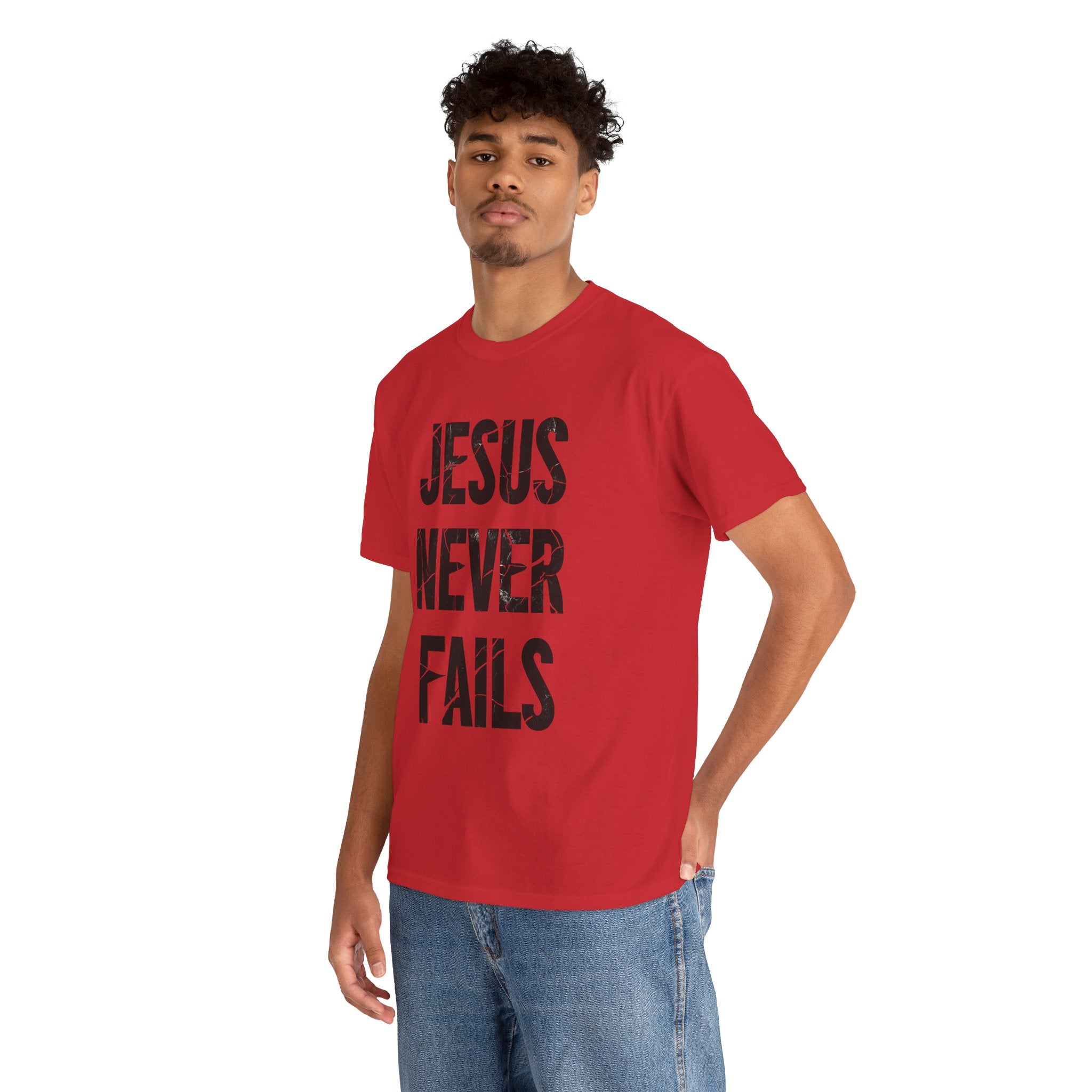 Jesus Never Fails | Unisex Heavy Cotton Tee