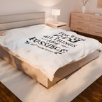 For with God all things are possible. — Matthew 19:26 | Cozy Velveteen Plush Blanket