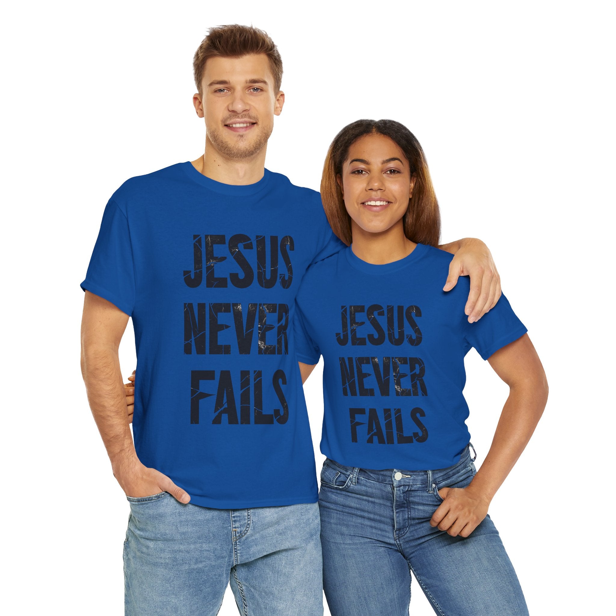 Jesus Never Fails | Unisex Heavy Cotton Tee