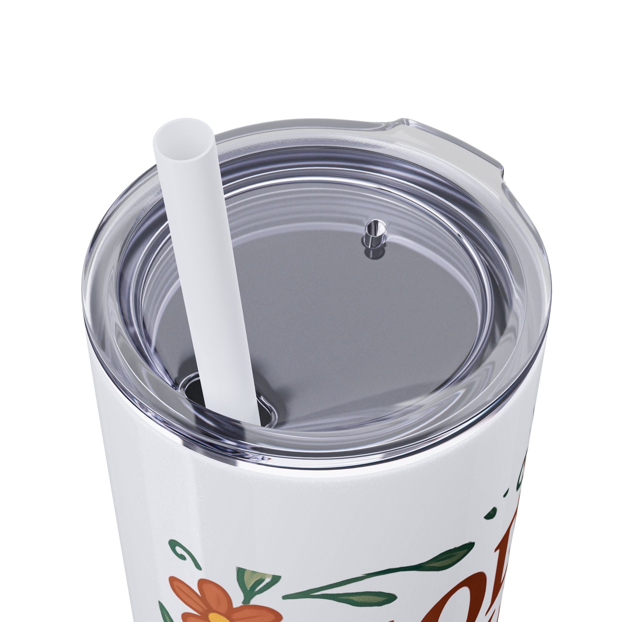 God’s love never fails. — 1 Corinthians 13:8 | Skinny Tumbler with Straw