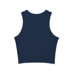 Lifted by His mercy, shining with strength. | Women's Micro Rib Racer Tank Top