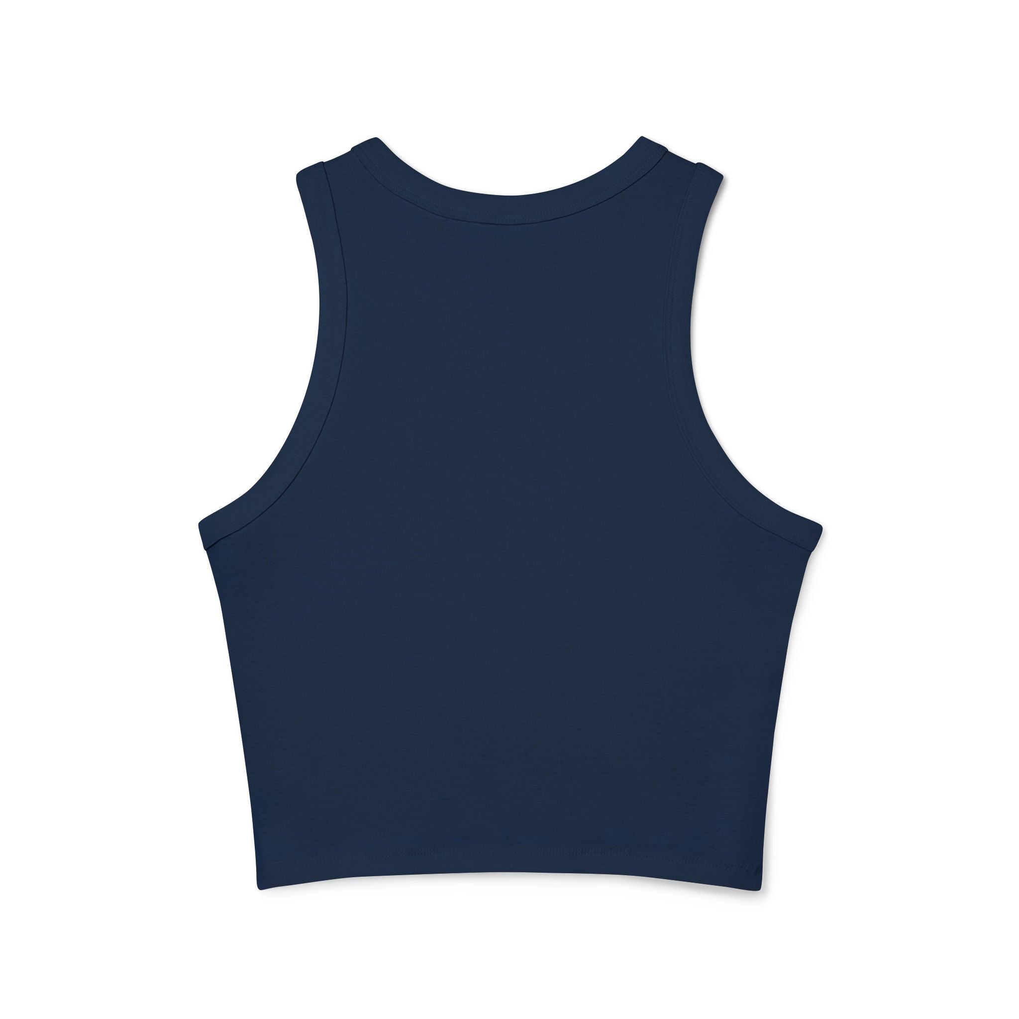 Lifted by His mercy, shining with strength. | Women's Micro Rib Racer Tank Top