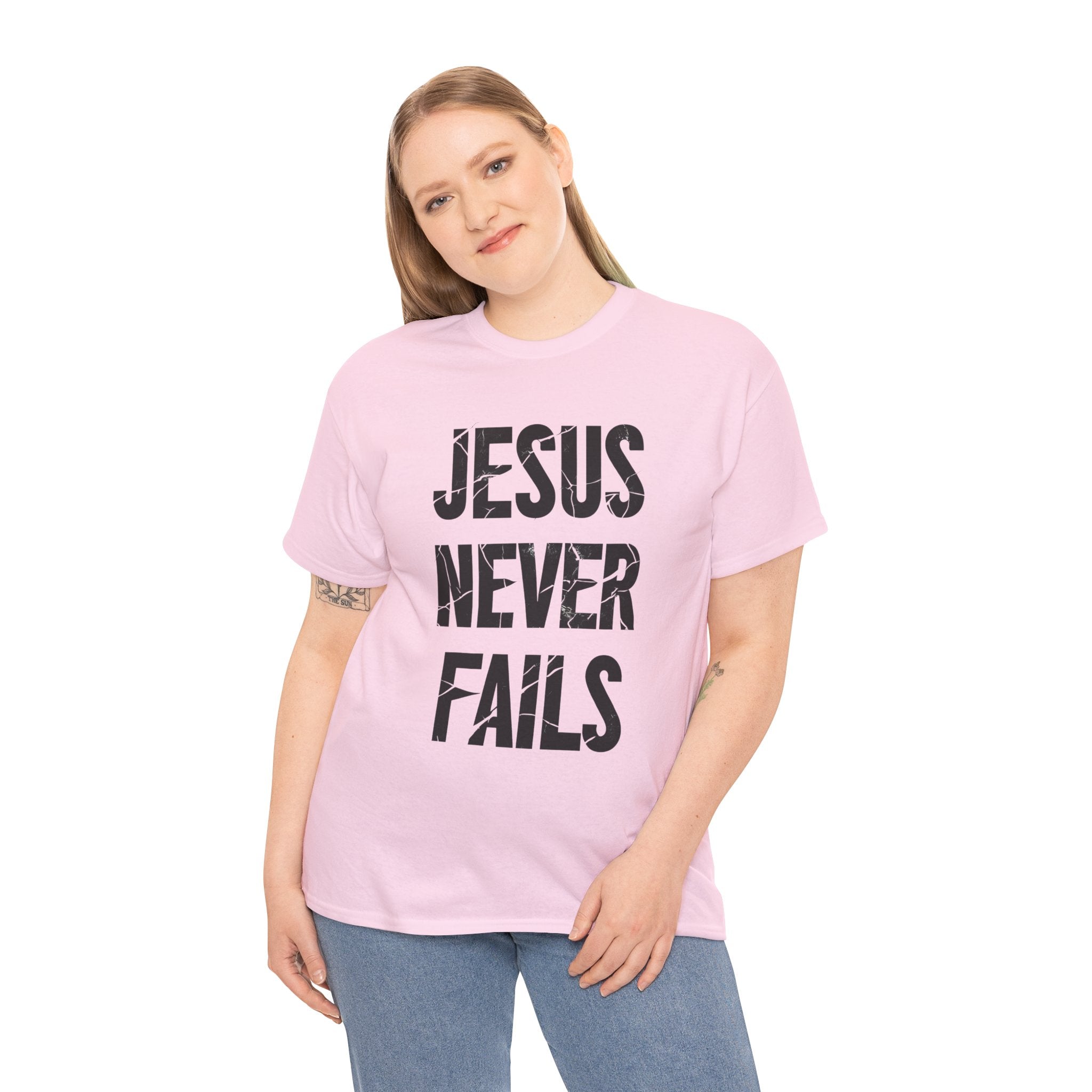 Jesus Never Fails | Unisex Heavy Cotton Tee