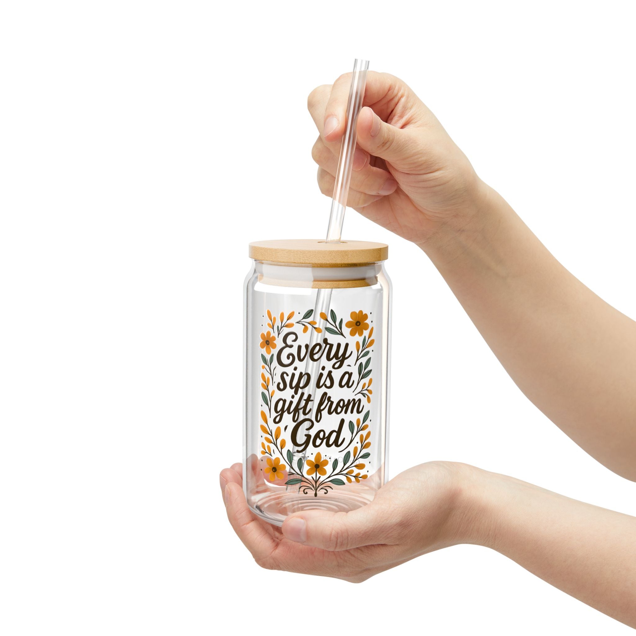 Every sip is a gift from God. | Sipper Glass, 16oz