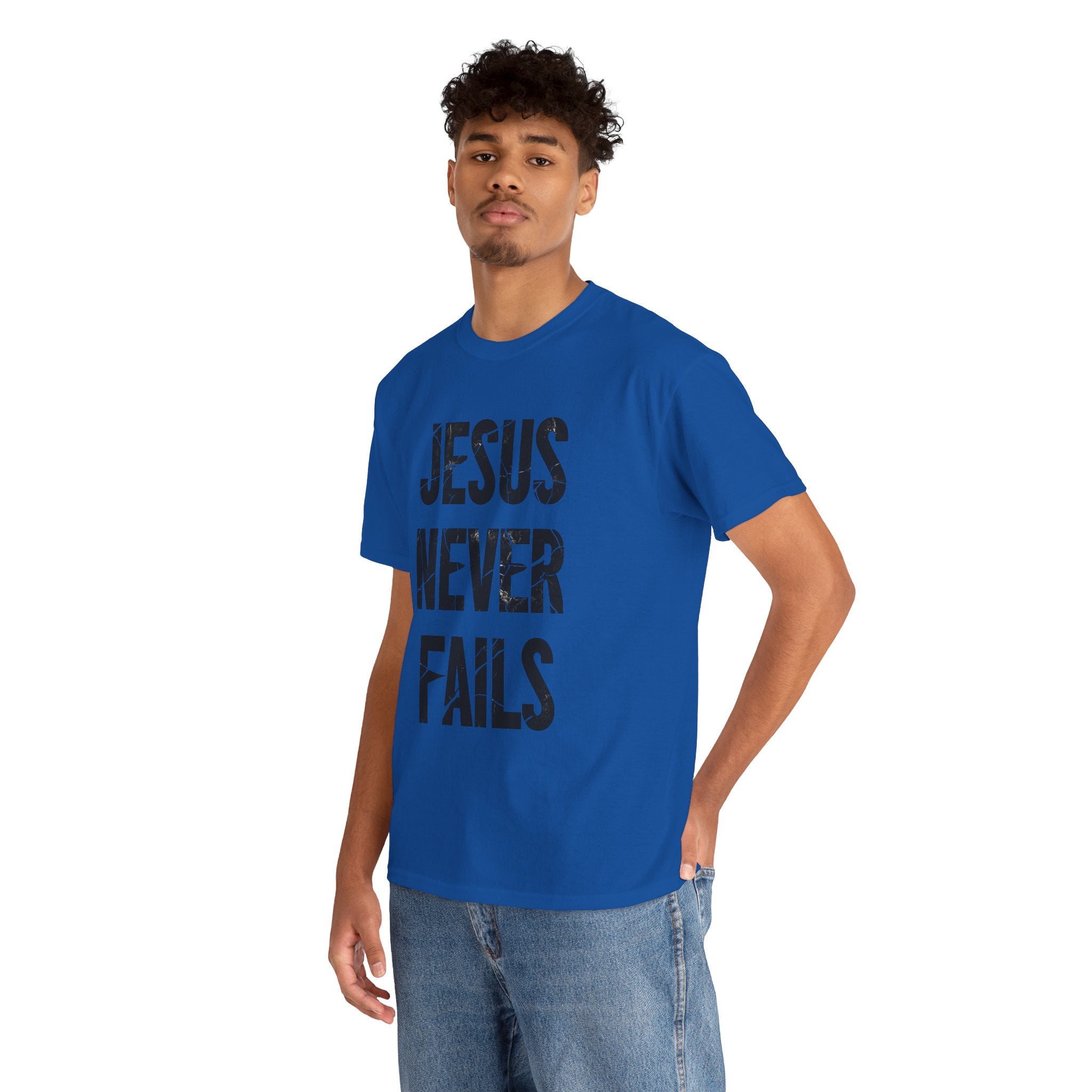 Jesus Never Fails | Unisex Heavy Cotton Tee