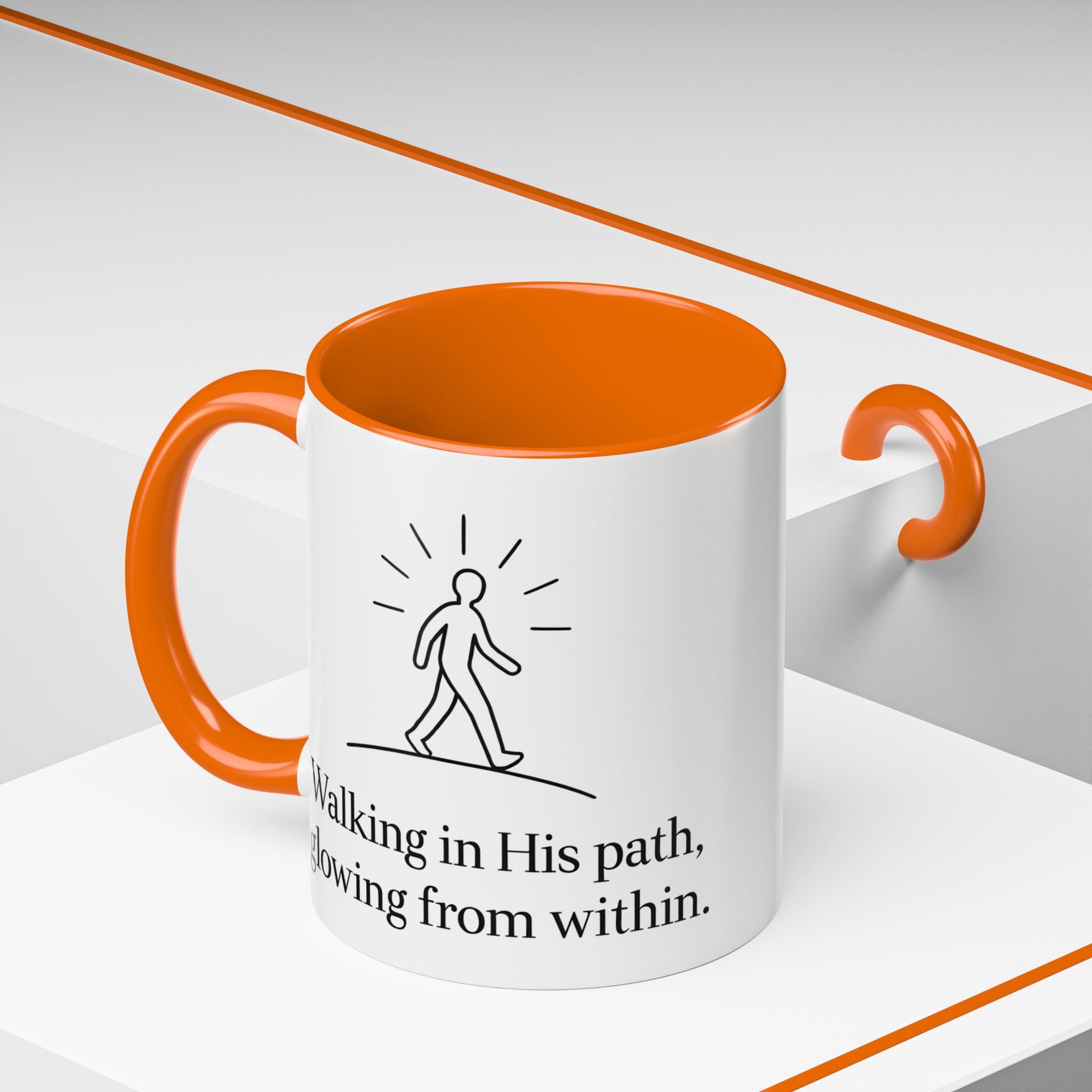 Walking in His path, glowing from within. |Coffee Mug