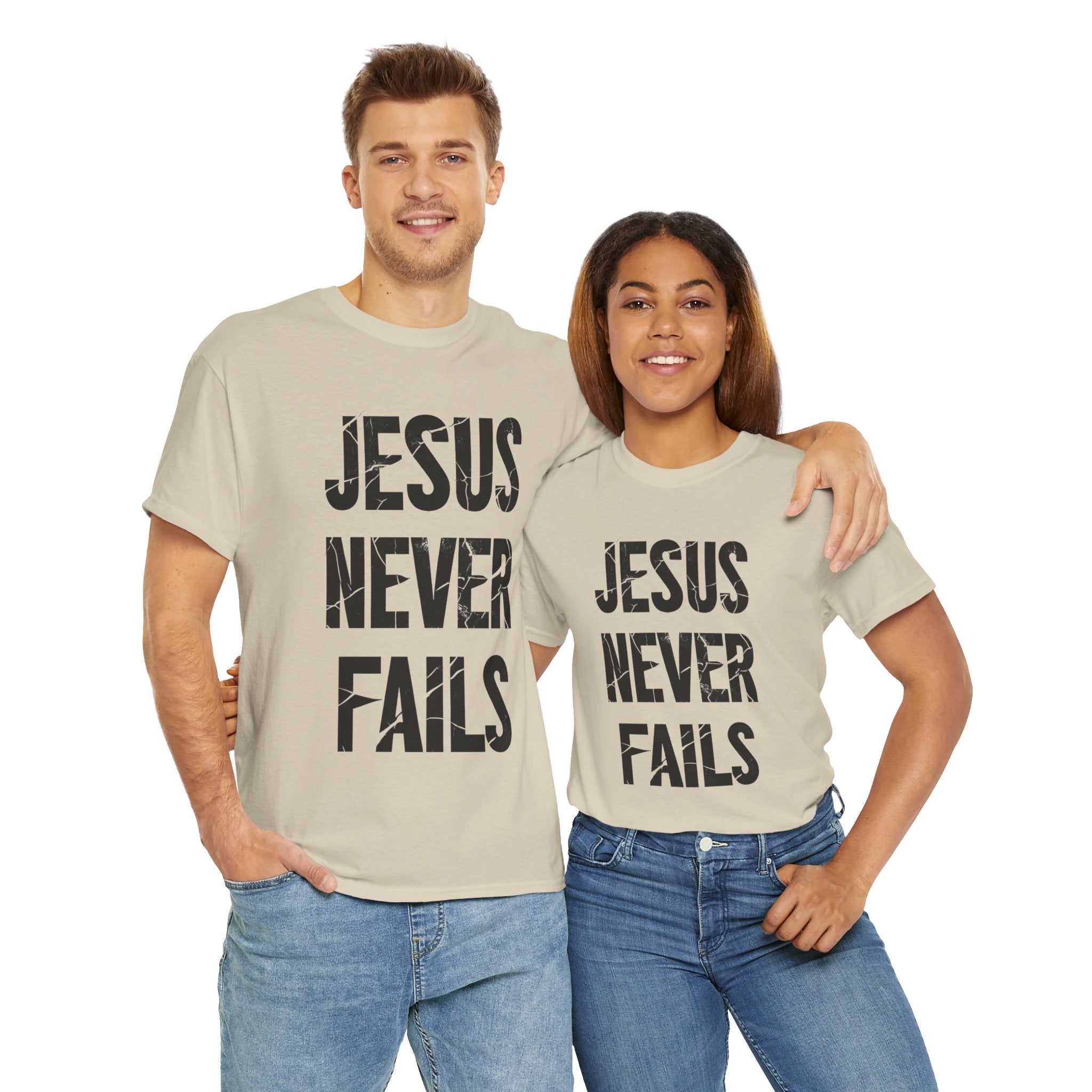 Jesus Never Fails | Unisex Heavy Cotton Tee