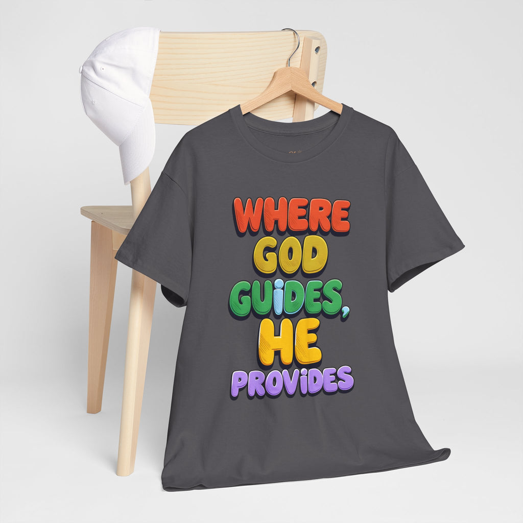 Where God Guides, He Provides | Unisex Cotton T-Shirt