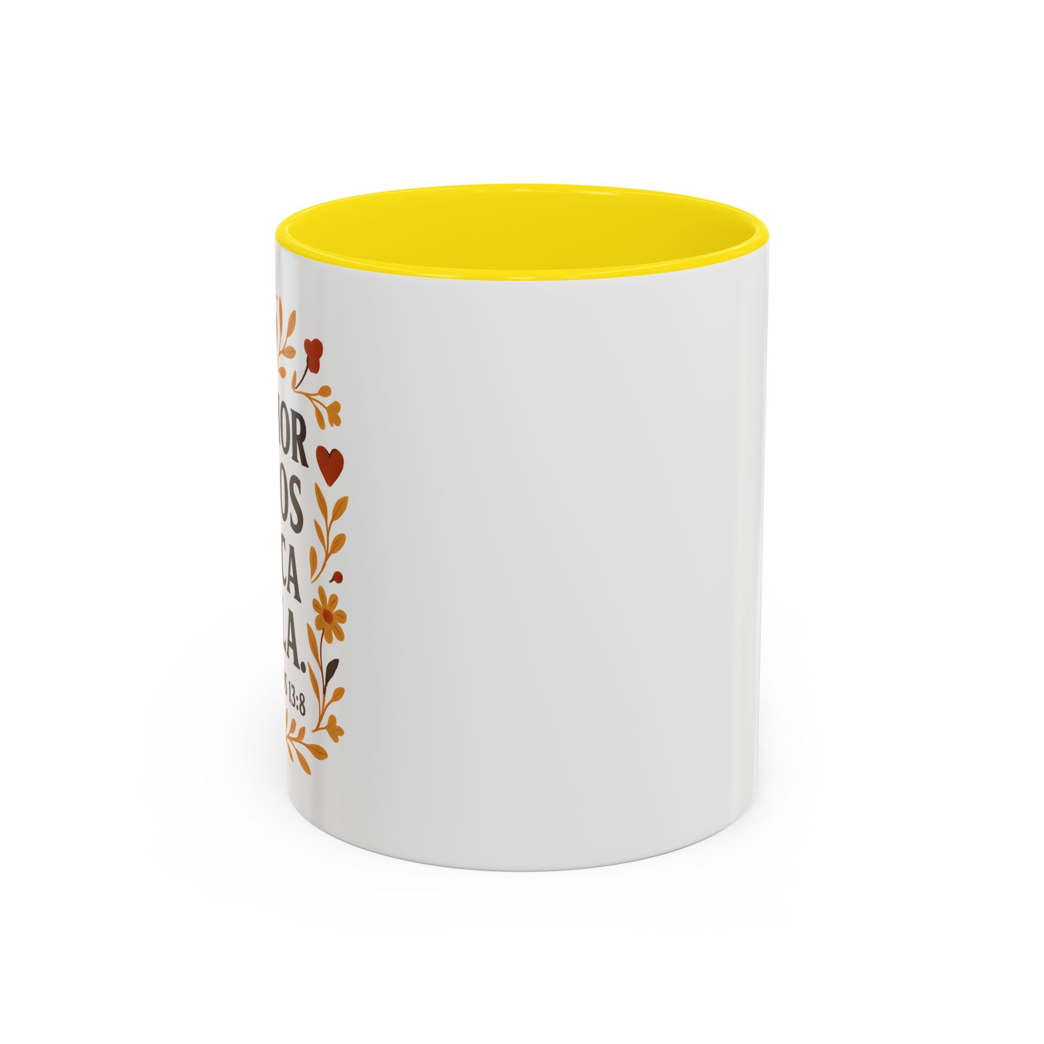 El amor de Dios nunca falla. — 1 Corintios 13:8 | Accent Coffee Mug