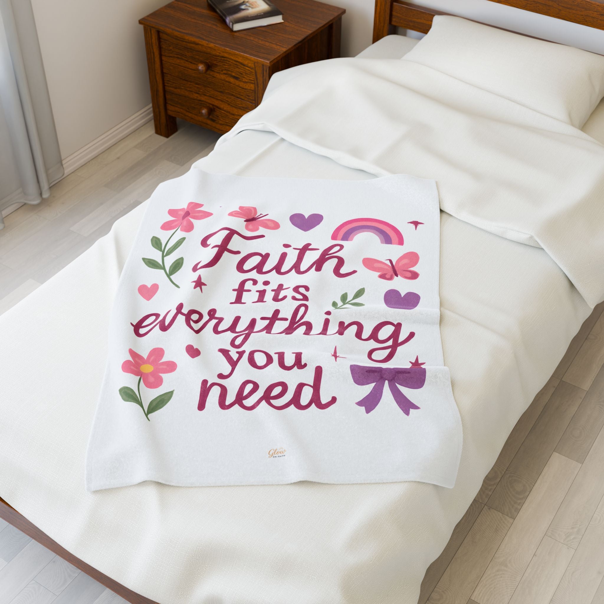 Faith | Cozy Velveteen Plush Blanket