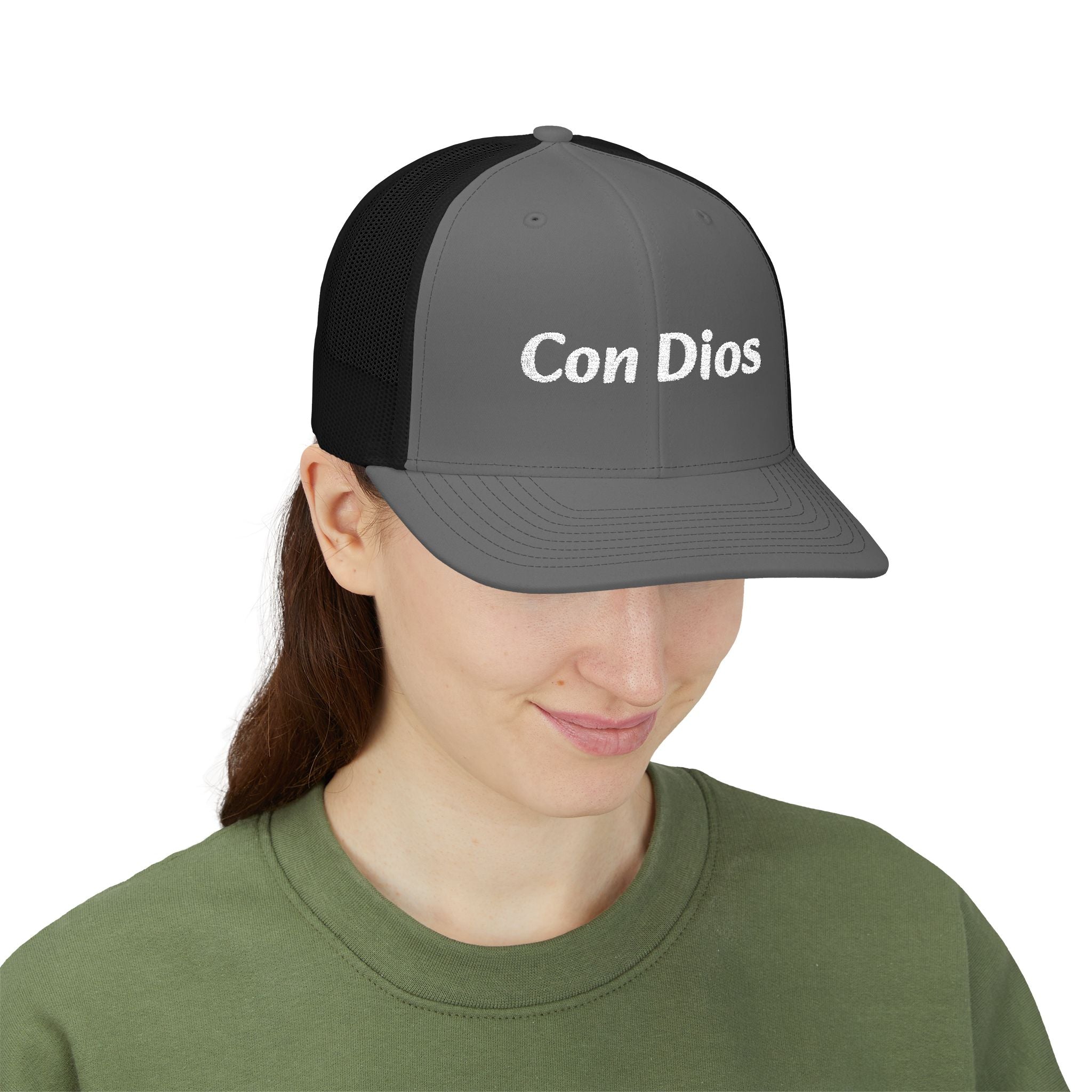 Con Dios | Embroidered Snapback Trucker Cap