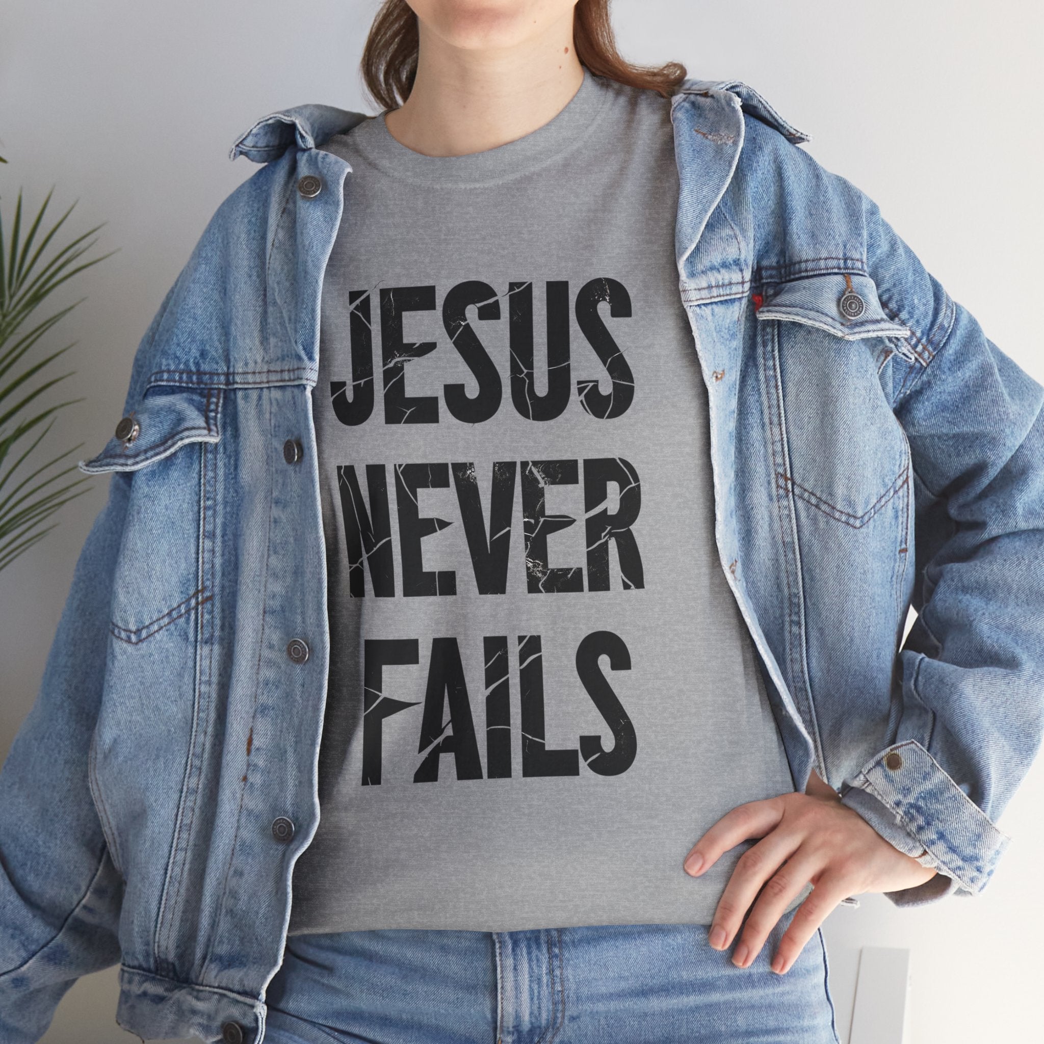Jesus Never Fails | Unisex Heavy Cotton Tee