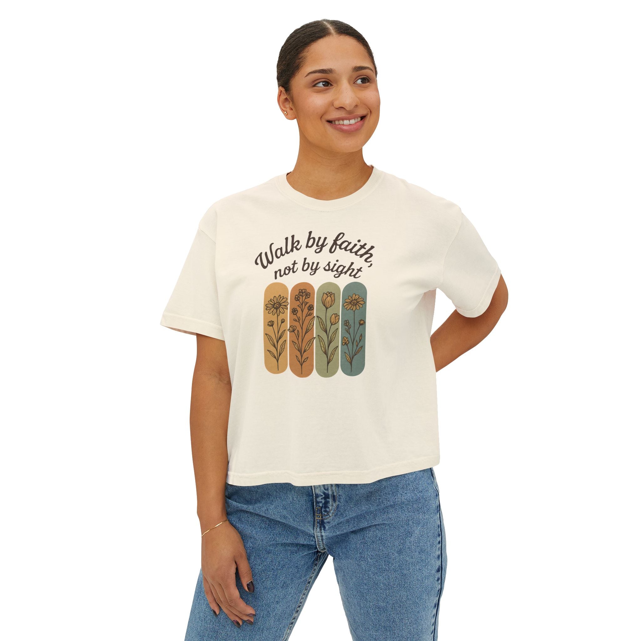 Walk by Faith, not by sight | Women's Boxy Tee