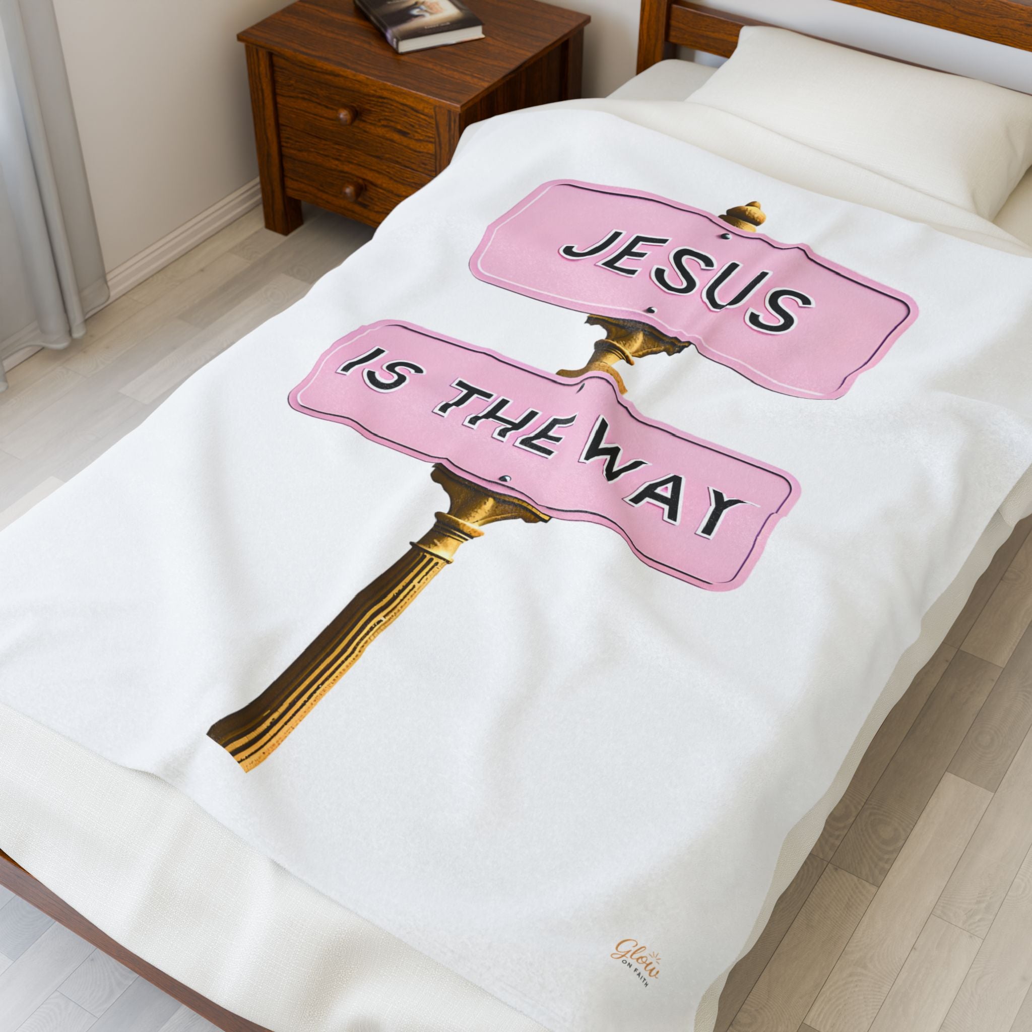 Jesus Is the Way | Cozy Velveteen Plush Blanket