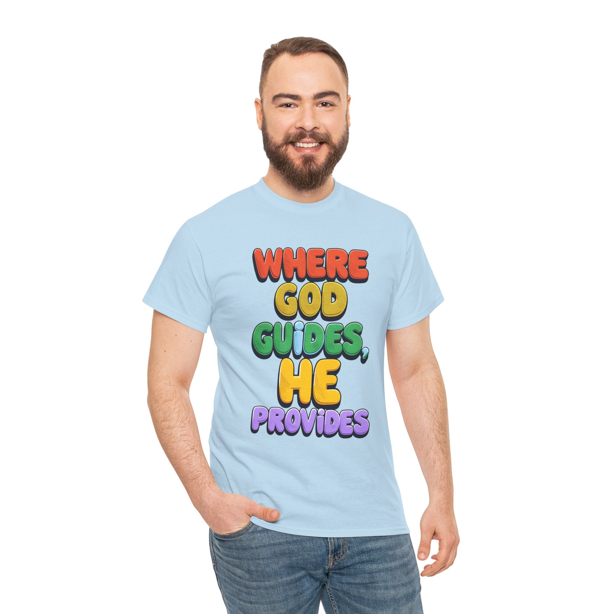 Where God Guides, He Provides | Unisex Cotton T-Shirt