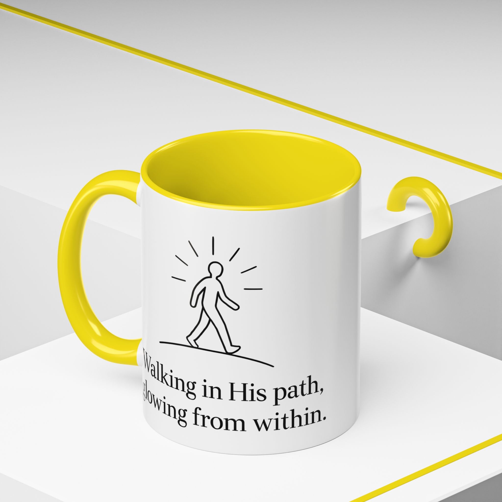 Walking in His path, glowing from within. |Coffee Mug