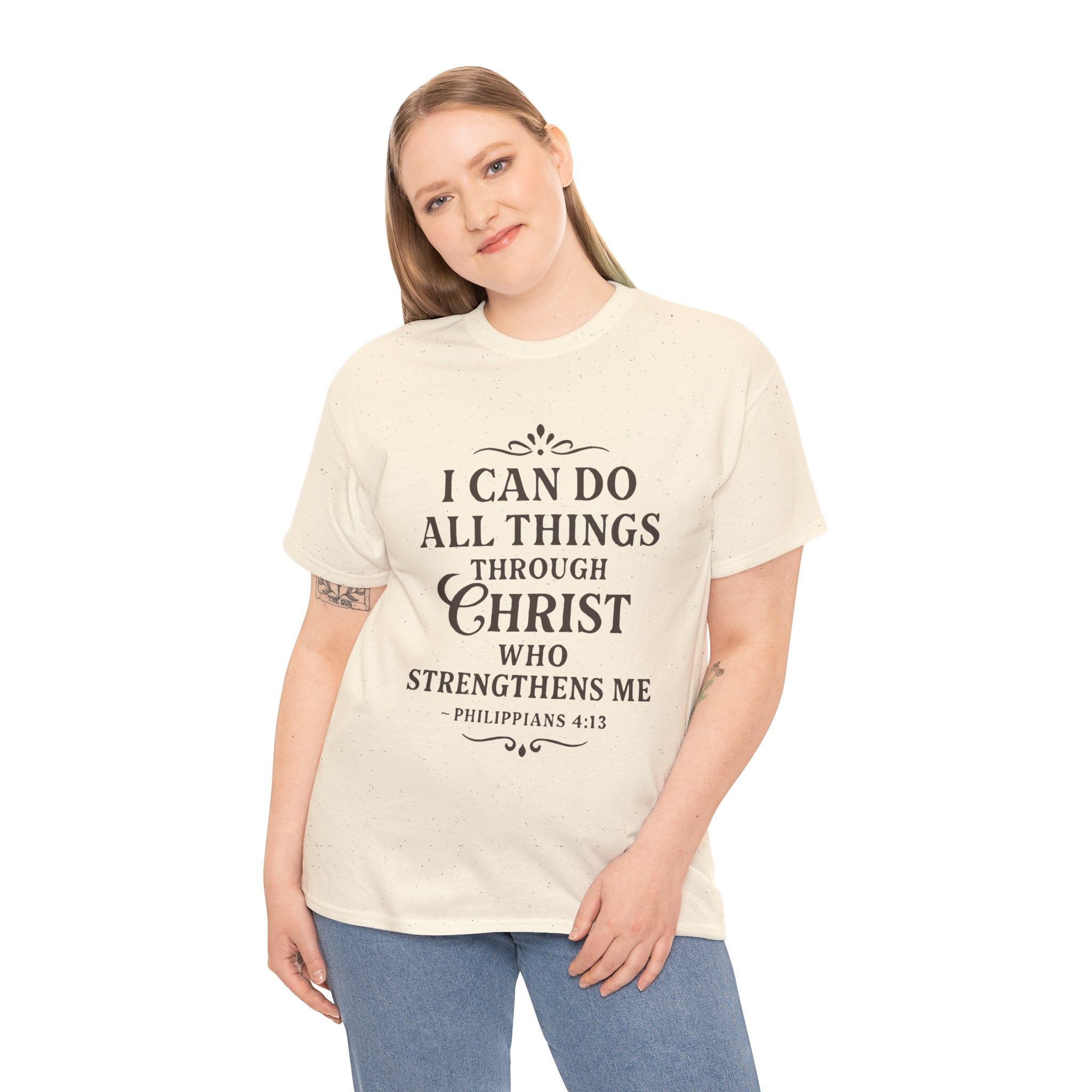 I can do all things through Christ who strengthens me. — Philippians 4:13 | Unisex Heavy Cotton T-Shirt
