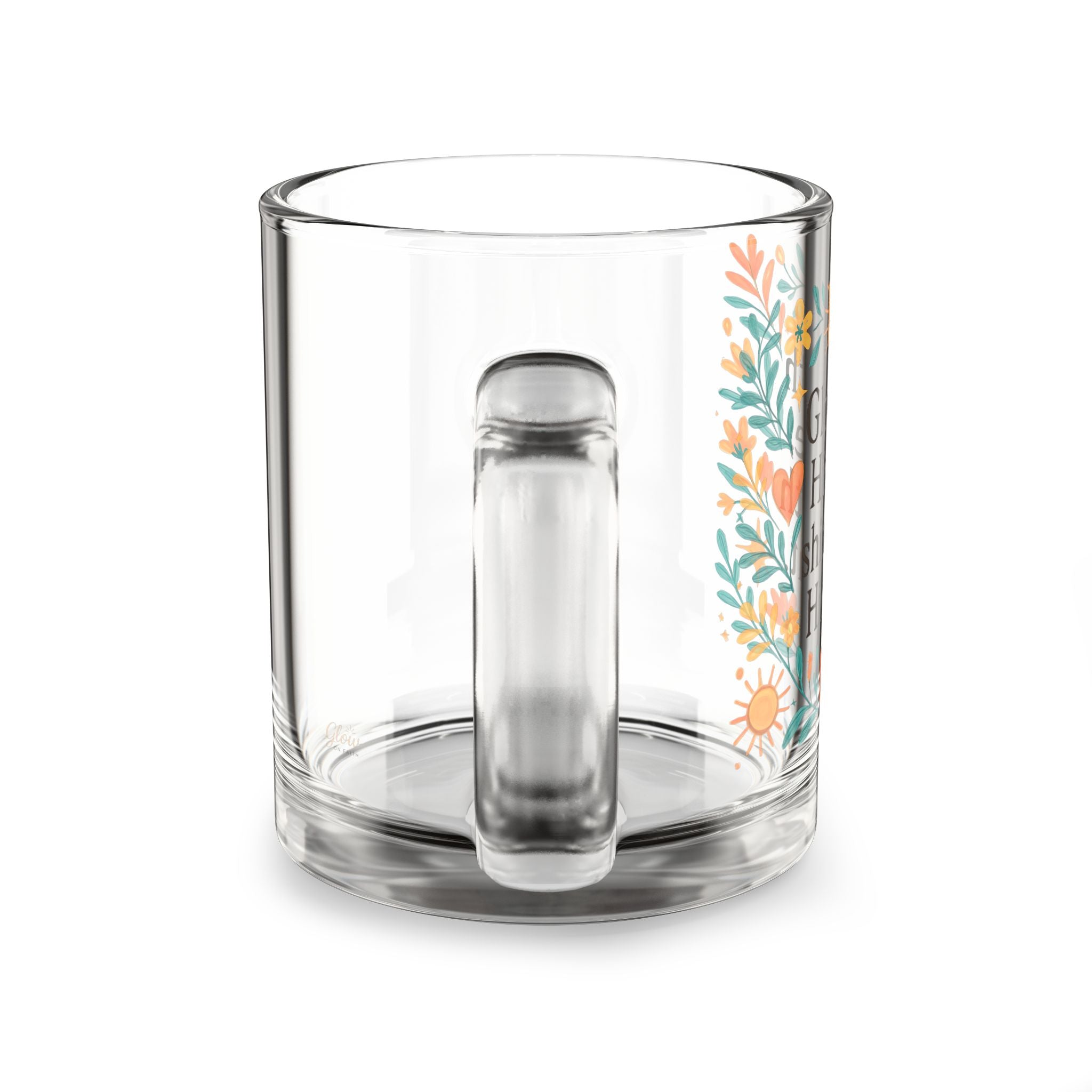 Glow with His love, shine with His light. | Glass Mug 10oz