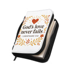 God’s love never fails. — 1 Corinthians 13:8 | Bible Cover