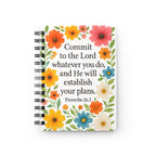 Commit to the Lord whatever you do, and He will establish your plans. — Proverbs 16:3 | Floral Journal