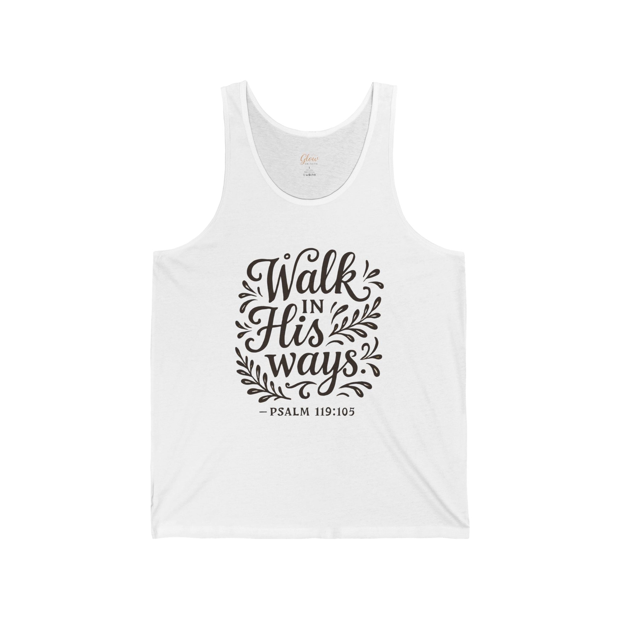 Walk in His ways. — Psalm 119:105 | Unisex Jersey Tank