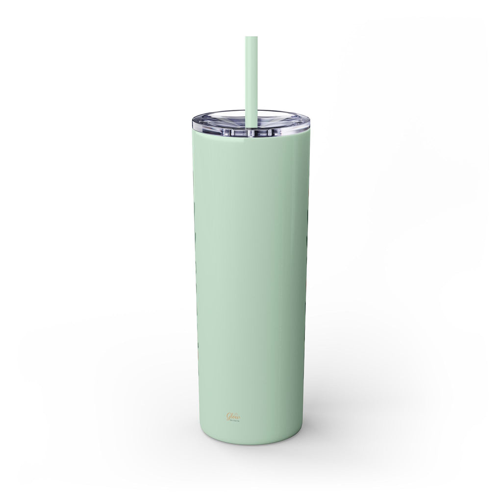 God’s love never fails. — 1 Corinthians 13:8 | Skinny Tumbler with Straw