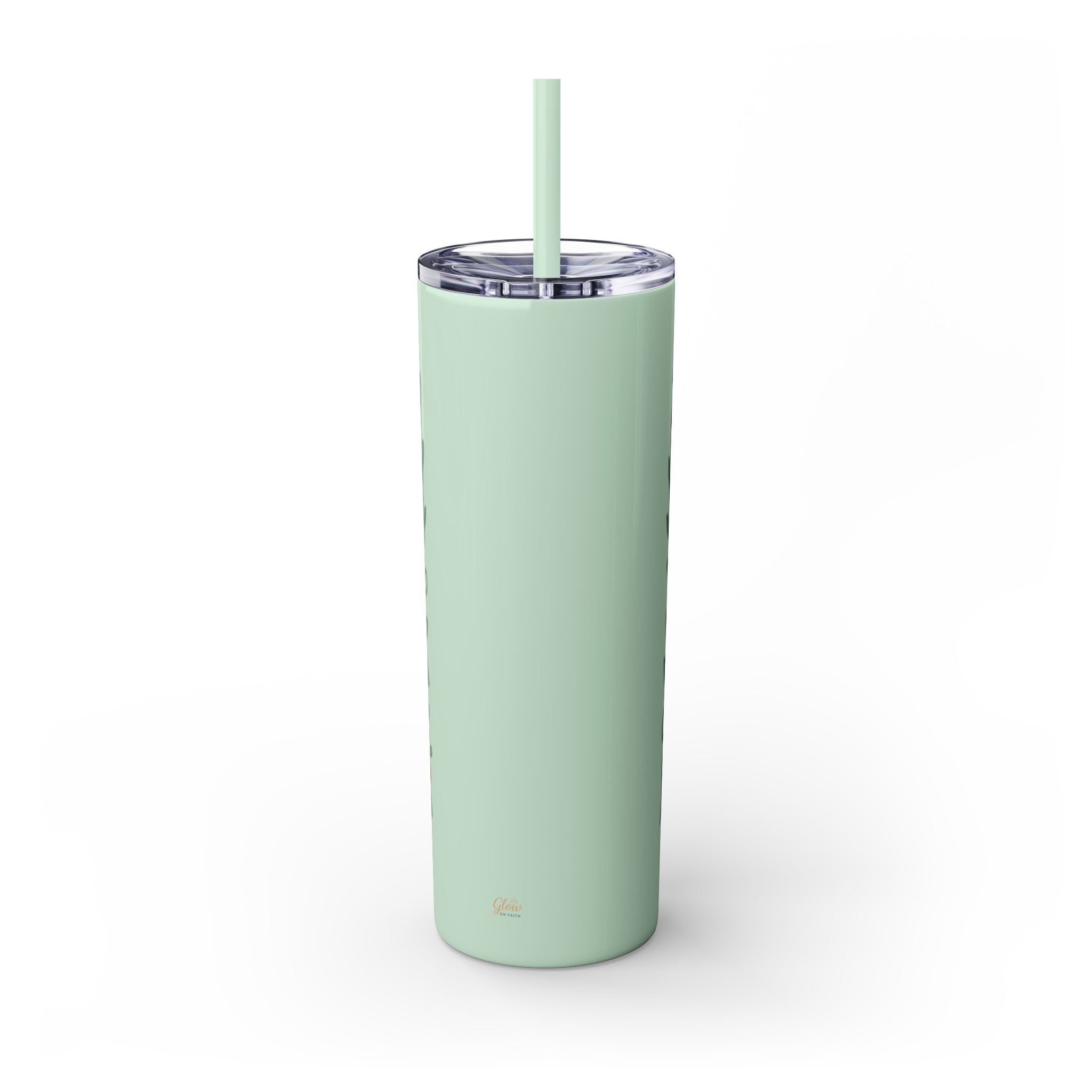 God’s love never fails. — 1 Corinthians 13:8 | Skinny Tumbler with Straw