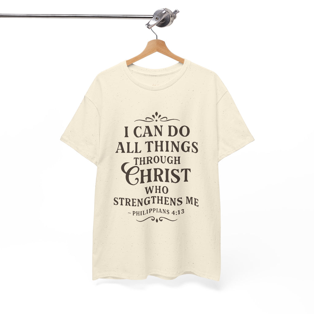I can do all things through Christ who strengthens me. — Philippians 4:13 | Unisex Heavy Cotton T-Shirt