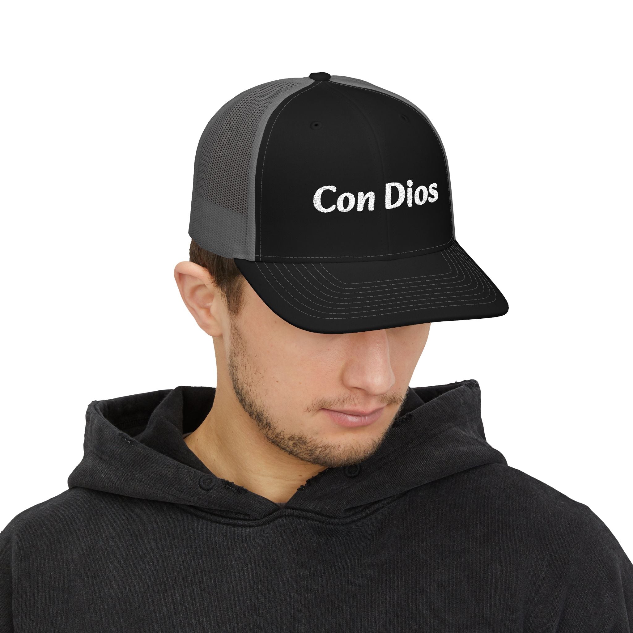 Con Dios | Embroidered Snapback Trucker Cap