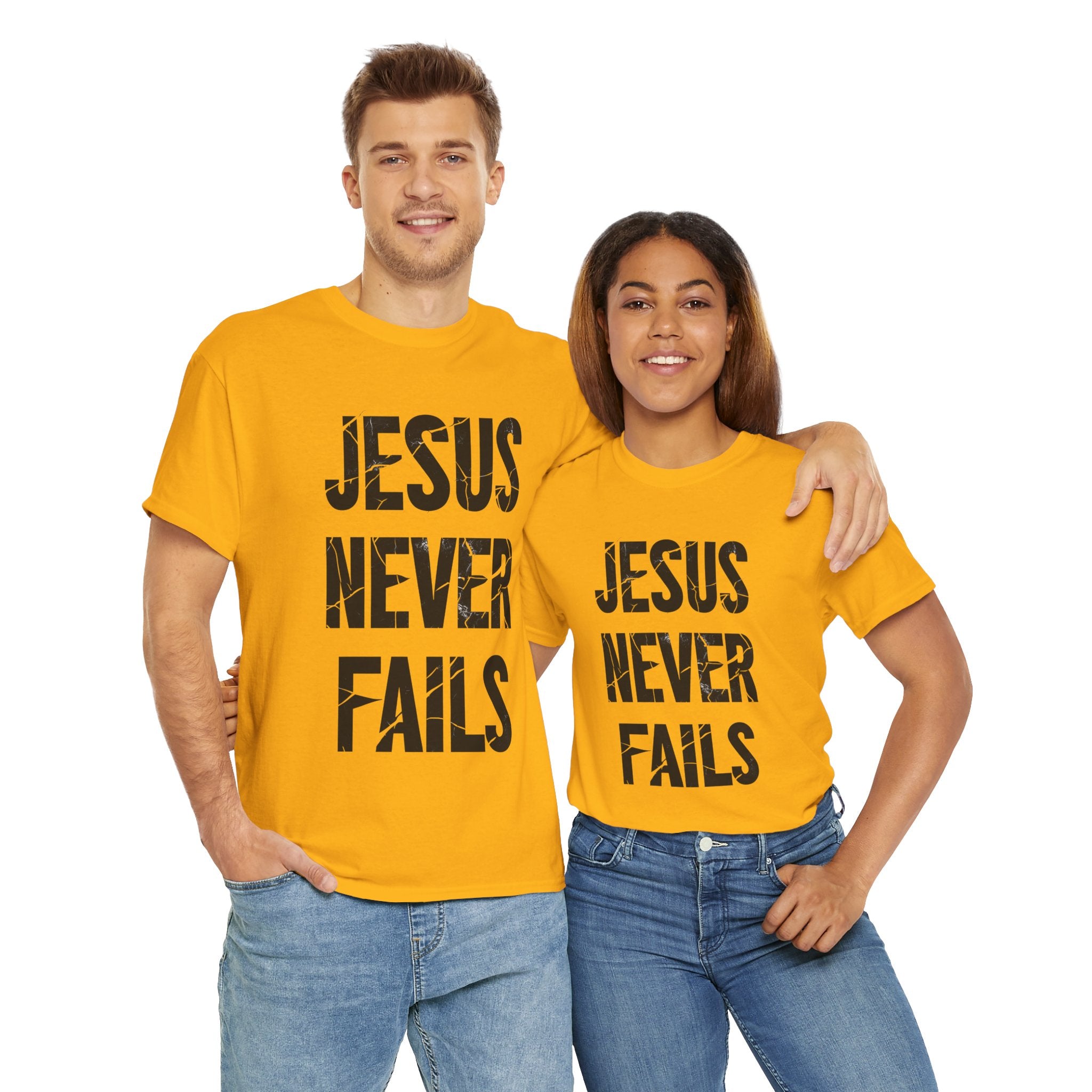 Jesus Never Fails | Unisex Heavy Cotton Tee