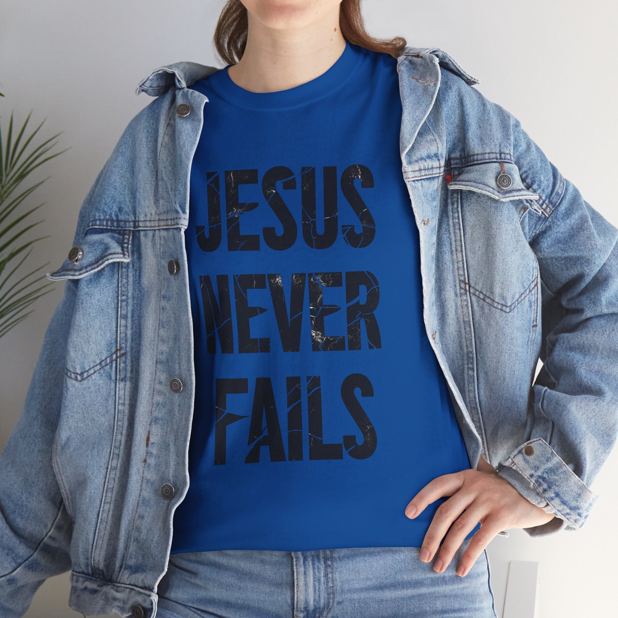 Jesus Never Fails | Unisex Heavy Cotton Tee