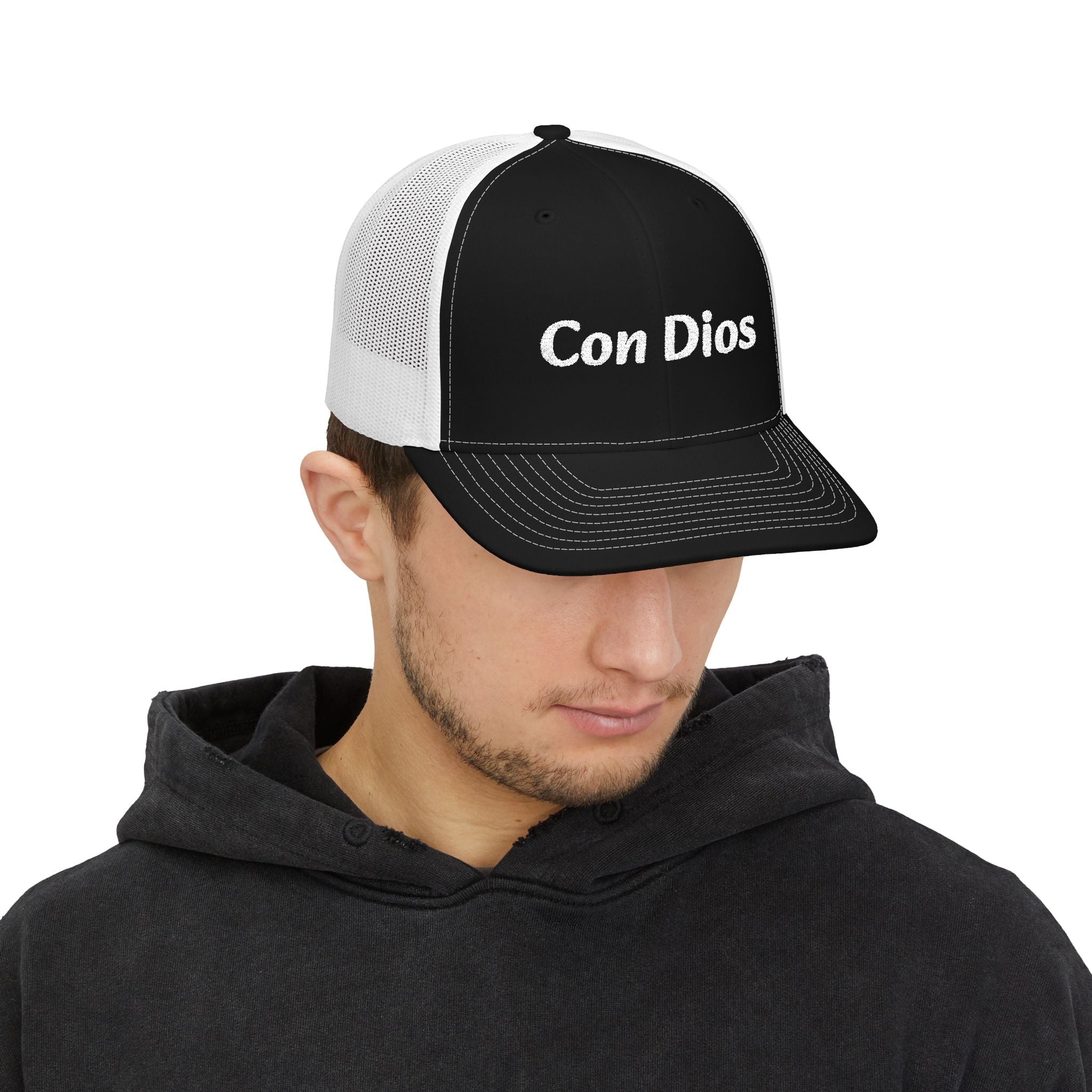 Con Dios | Embroidered Snapback Trucker Cap