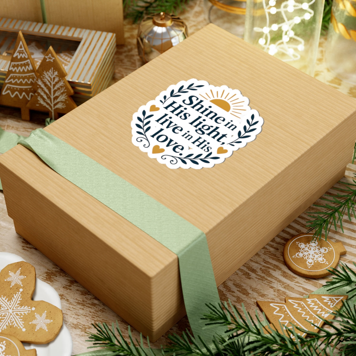 Shine in His light, live in His love. | Kiss-Cut Stickers